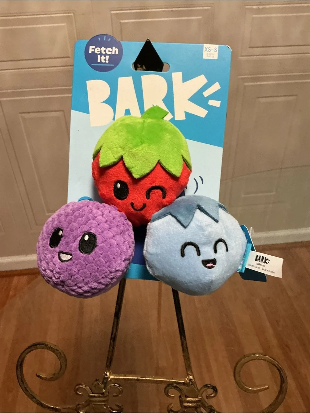 Bark Box Wild Berry Bunch Best Of Bark Plush Fetch 3 Piece S-M Dog Toy NWT